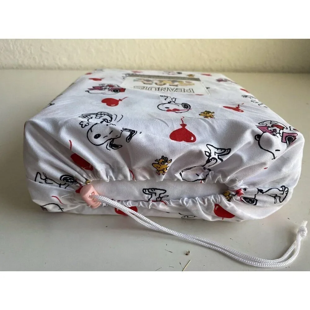 Peanuts Snoopy Woodstock Heart Balloon Valentines QUEEN Size‎ Sheet Set Soft NEW